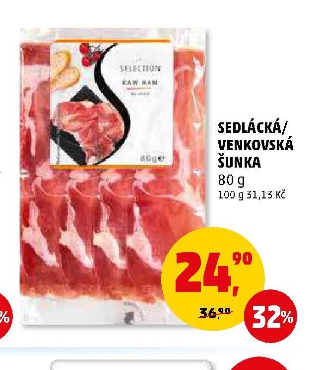 SEDLÁCKÁ/VENKOVSKÁ ŠUNKA 80 g - Penny Market aktualniletaky.eu