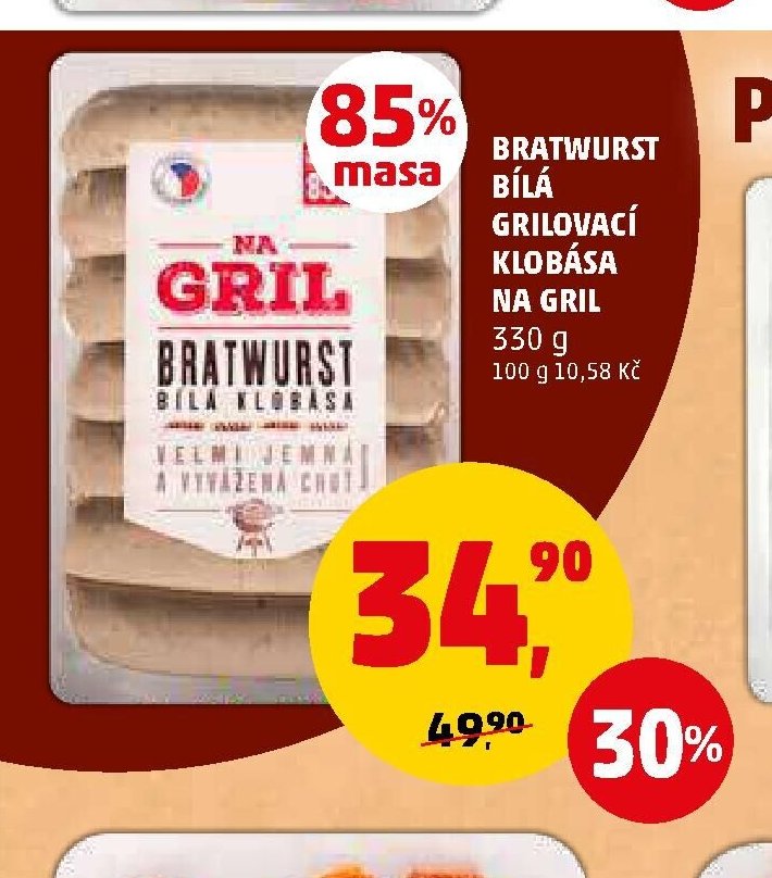 BRATWURST BÍLÁ GRILOVACÍ KLOBÁSA NA GRIL 330 g - Penny Market aktualniletaky.eu