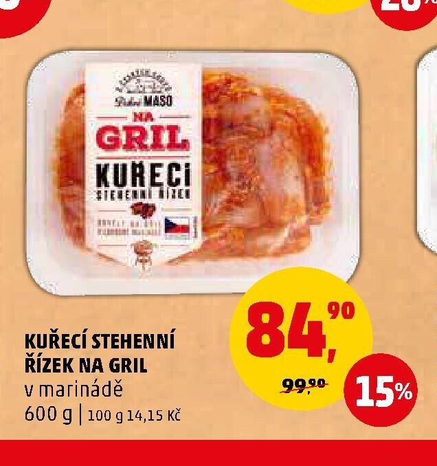 KUŘECÍ STEHENNÍ ŘÍZEK NA GRIL v marinádě 600 g - Penny Market aktualniletaky.eu