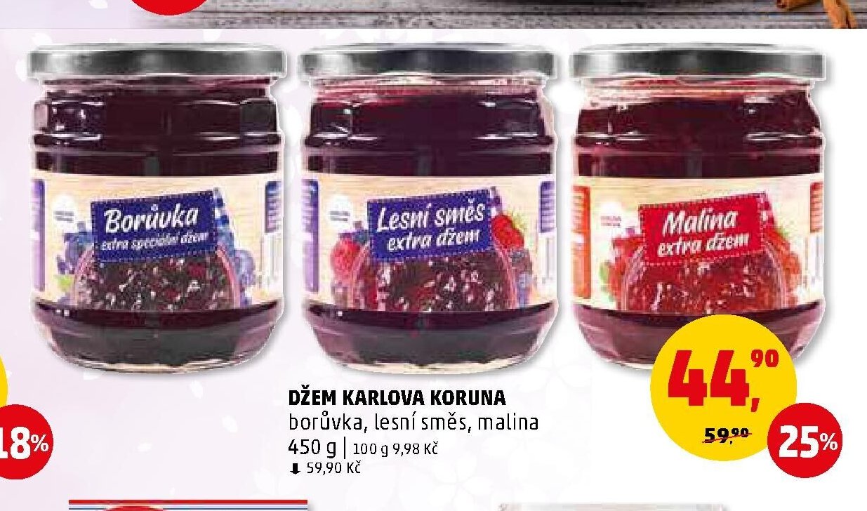DŽEM KARLOVA KORUNA borůvka, lesní směs, malina - Penny Market aktualniletaky.eu