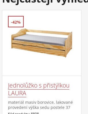 Jednolůžko s přistýlkou LAURA