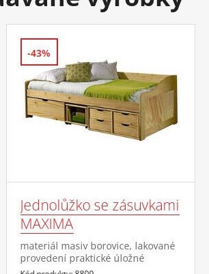 Jednolůžko se zásuvkami MAXIMA