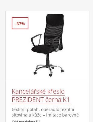 Kancelářské křeslo PREZIDENT černá K1