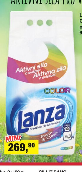 Lanza Fresh & Clean Color prací prášek, 90 praní, 6,3 kg