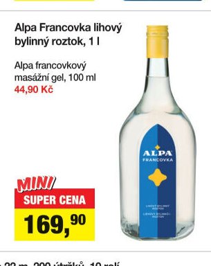 Alpa Francovka lihový bylinný roztok, 1 l