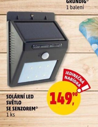 Solární LED světlo se senzorem - Penny Market aktualniletaky.eu