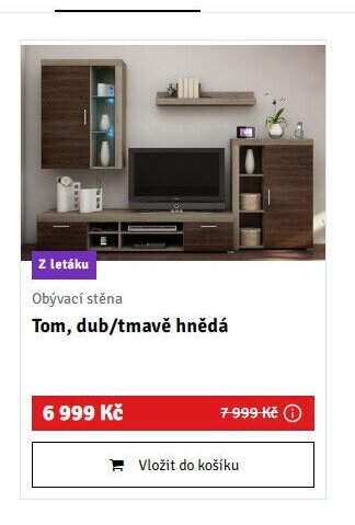 Obývací stěna Tom, dub/tmavě hnědá
