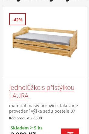 Jednolůžko s přistýlkou LAURA