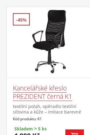 Kancelářské křeslo PREZIDENT černá K1