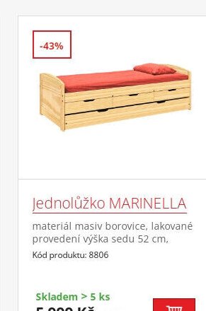 Jednolůžko MARINELLA