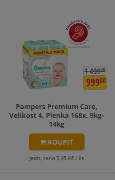 Pampers Premium Care, Velikost 4, Plenka 168x, 9kg-14kg - Teta drogerie aktualniletaky.eu