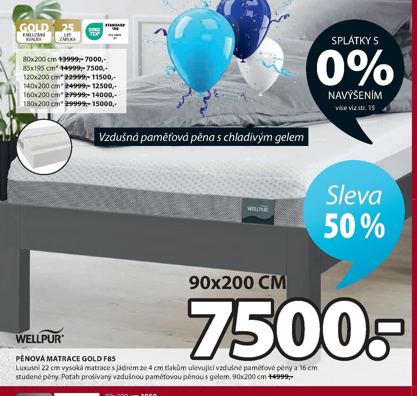 Pěnová matrace WELLPUR GOLD F85