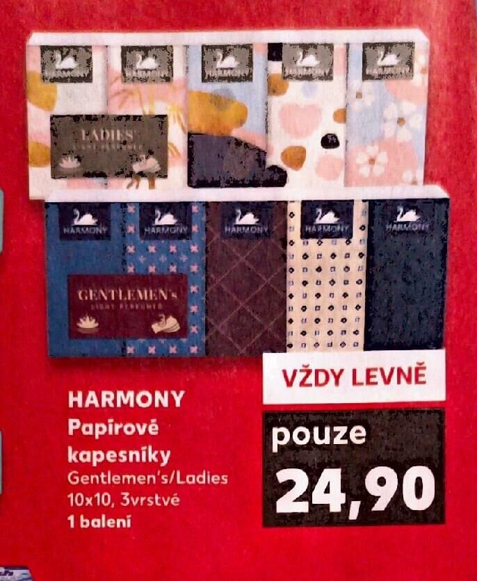 Harmony Papírové kapesníky Gentlemen's/Ladies