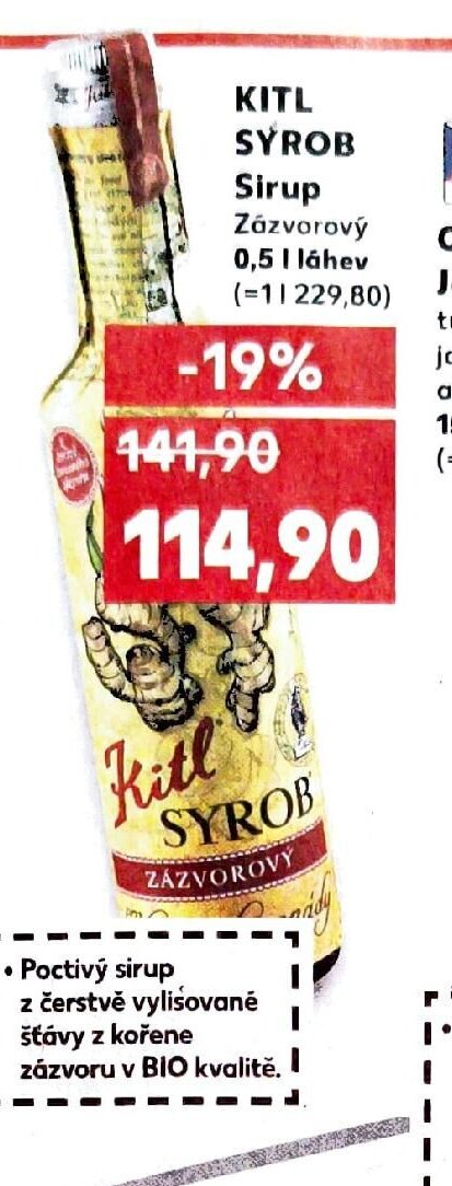 Kitl Syrob Sirup Zázvorový 0,5 l