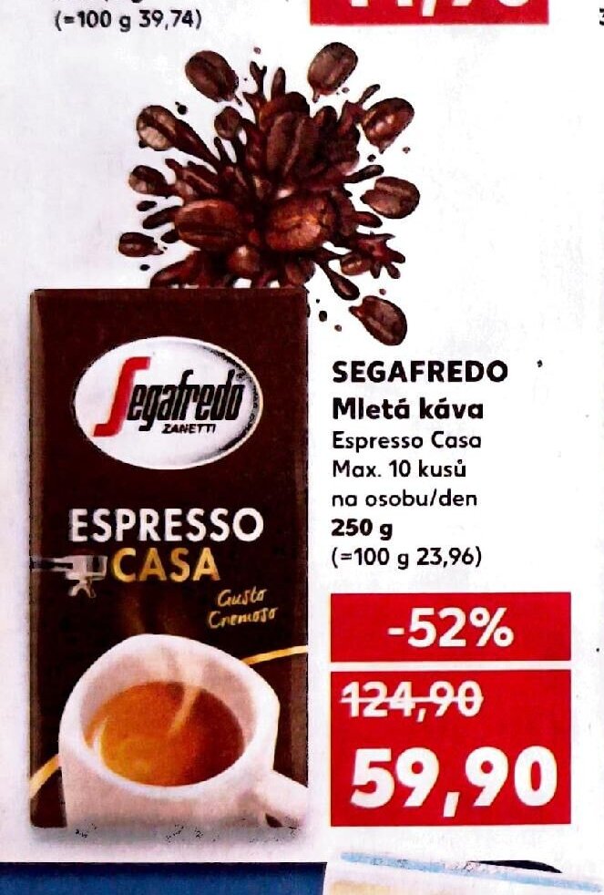 Segafredo Mletá káva Espresso Casa