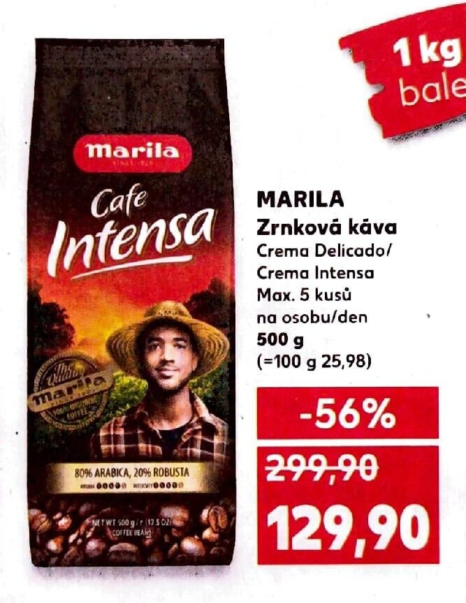 Marila Zrnková káva Crema Delicado/Crema Intensa