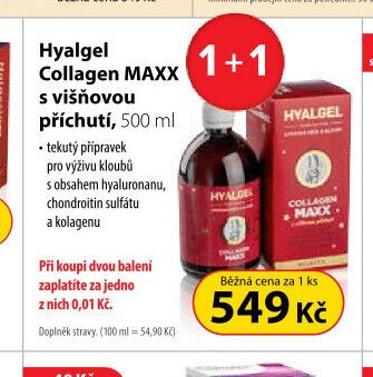 Hyalgel Collagen MAXX s višňovou příchutí, 500 ml