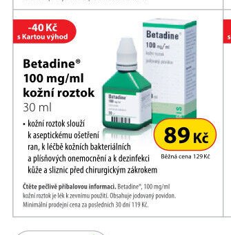 Betadine 100 mg/ml kožní roztok 30 ml