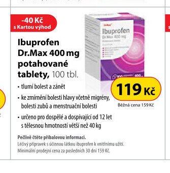 Ibuprofen Dr.Max 400 mg potahované tablety, 100 tbl.