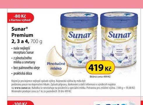 Sunar Premium 2, 3 a 4, 700 g