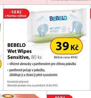 BEBELO Wet Wipes Sensitive, 80 ks