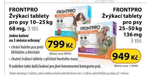 FRONTPRO Žvýkací tablety pro psy 10–25 kg 68 mg, 3 tbl.