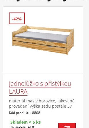 Jednolůžko s přistýlkou LAURA