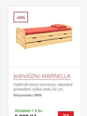 Jednolůžko MARINELLA - IDEA nábytek aktualniletaky.eu