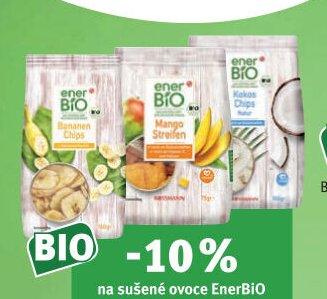 EnerBIO sušené ovoce (banánové chipsy, mango)