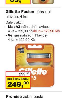 Gillette Fusion náhradní hlavice