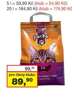 PACKA hrudkující stelivo