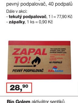 BALHOME Zapal to! pevný podpalovač, 40 podpalů