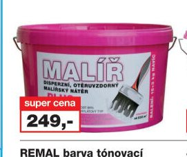 MALÍŘ Plus disperzní bílá malířská barva, 15 + 3 kg
