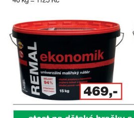 REMAL Ekonomik univerzální bílá malířská barva, 15 kg - Barvy a laky drogerie aktualniletaky.eu