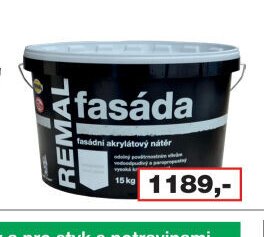 REMAL Fasáda moderní bílý akrylátový fasádní nátěr, 15 kg - Barvy a laky drogerie aktualniletaky.eu