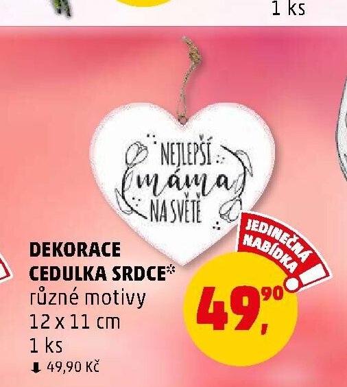 DEKORACE CEDULKA SRDCE různé motivy - Penny Market aktualniletaky.eu