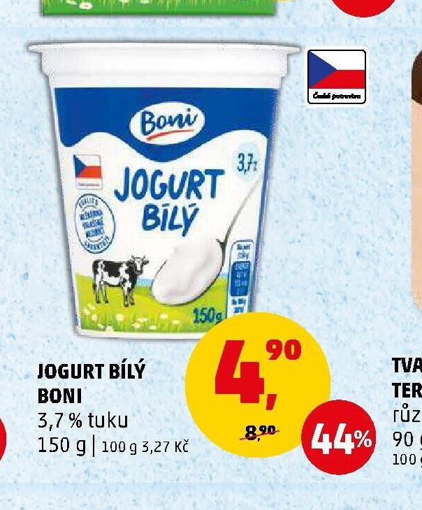 JOGURT BÍLÝ BONI 3,7 % tuku 150 g - Penny Market aktualniletaky.eu