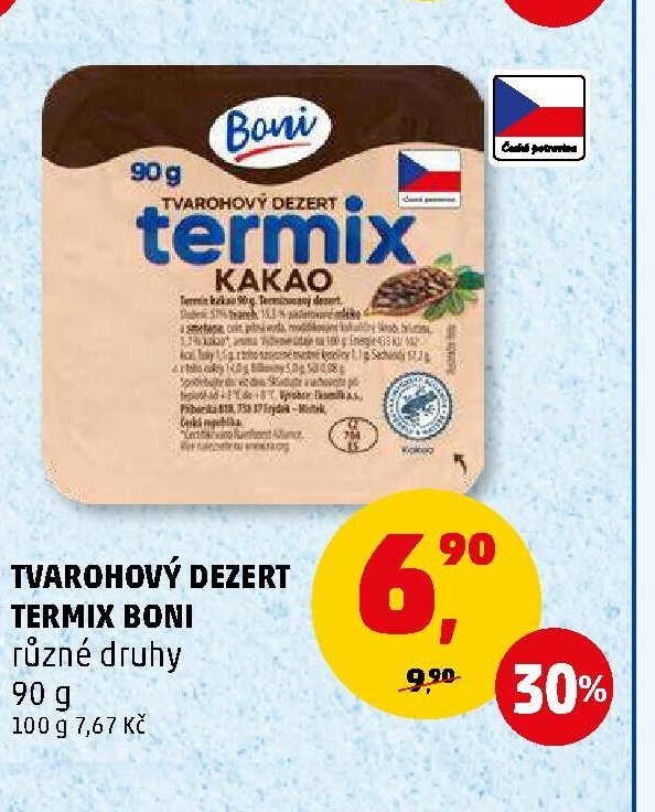 TVAROHOVÝ DEZERT TERMIX BONI různé druhy 90 g - Penny Market aktualniletaky.eu
