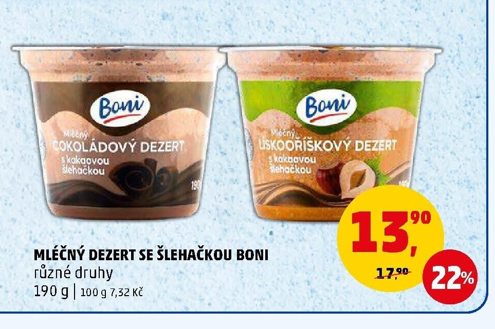MLÉČNÝ DEZERT SE ŠLEHAČKOU BONI různé druhy 190 g - Penny Market aktualniletaky.eu