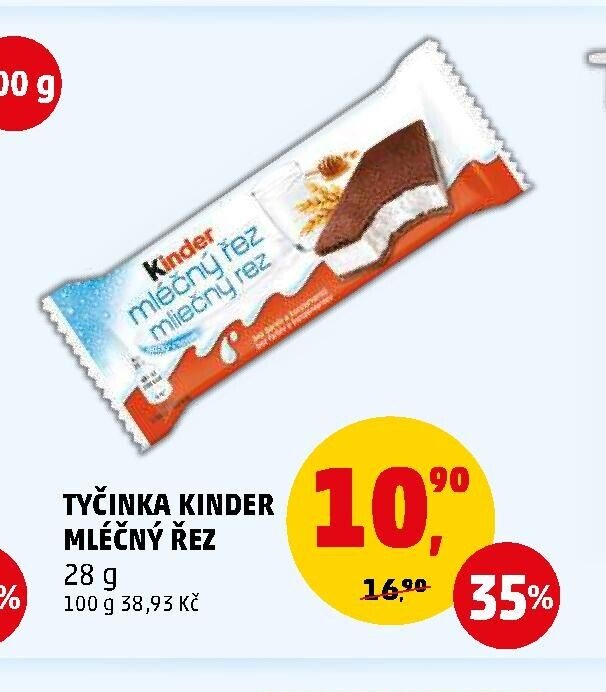 Tyčinka Kinder mléčný řez 28 g - Penny Market aktualniletaky.eu