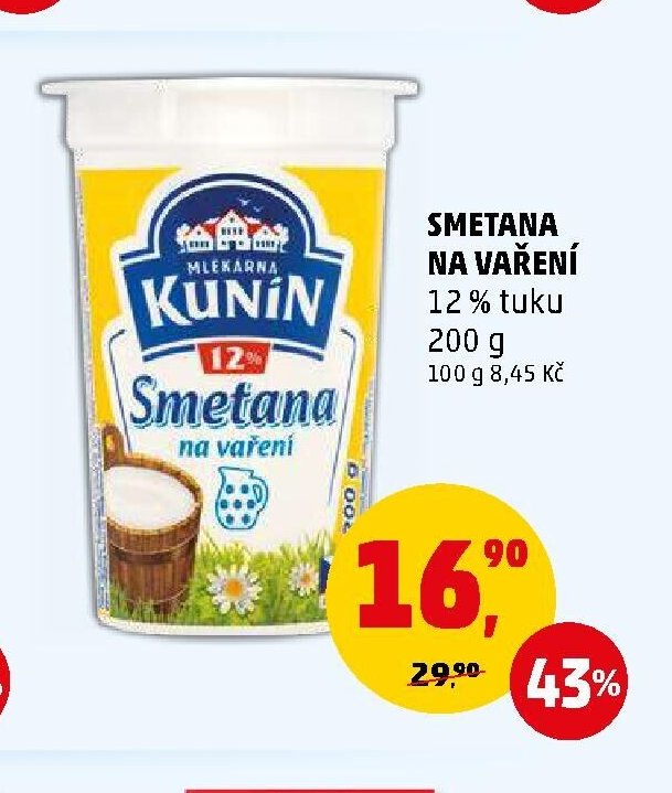 Smetana na vaření Kunín 12 % tuku 200 g - Penny Market aktualniletaky.eu