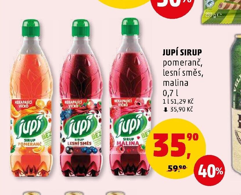 JUPÍ SIRUP pomeranč, lesní směs, malina - Penny Market aktualniletaky.eu