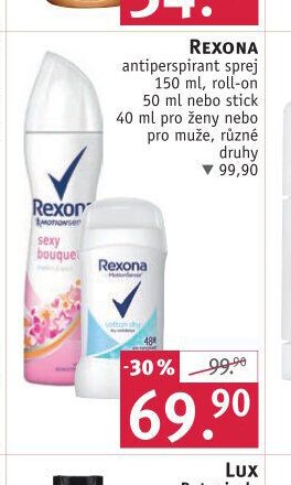 Rexona antiperspirant sprej 150 ml nebo stick 40 ml pro ženy nebo pro muže, různé druhy