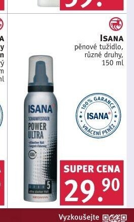 ISANA pěnové tužidlo, různé druhy, 150 ml