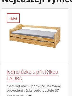 Jednolůžko s přistýlkou LAURA