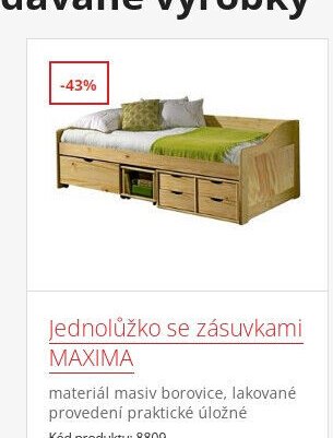 Jednolůžko se zásuvkami MAXIMA - IDEA nábytek aktualniletaky.eu