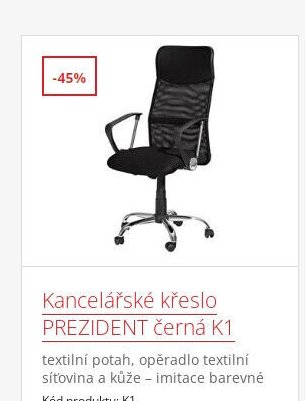 Kancelářské křeslo PREZIDENT černá K1