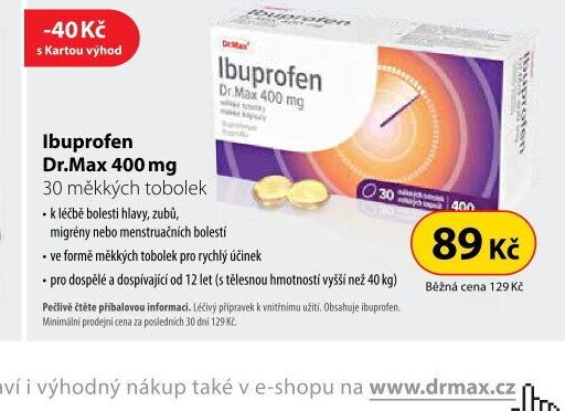 Ibuprofen Dr.Max 400 mg 30 měkkých tobolek