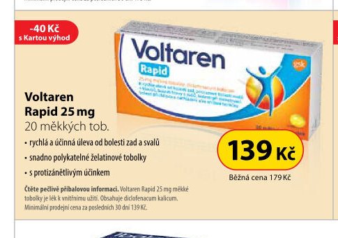 Voltaren Rapid 25 mg 20 měkkých tob.