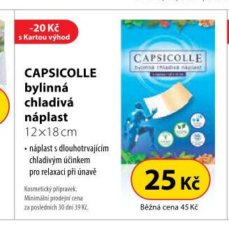 CAPSICOLLE bylinná chladivá náplast 12x18 cm